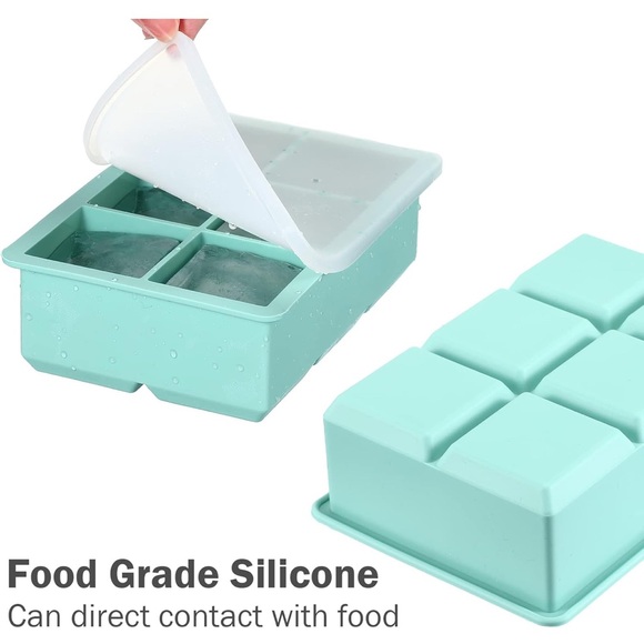 3 Pcs Large Ice Cube Molds Silicone Ice Cube Trays with Lid Easy Release - Picture 10 of 12